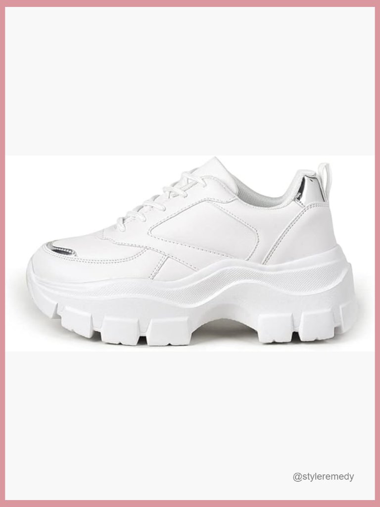 Chunky Platform Sneakers Lace-Up Walking Sport Shoes